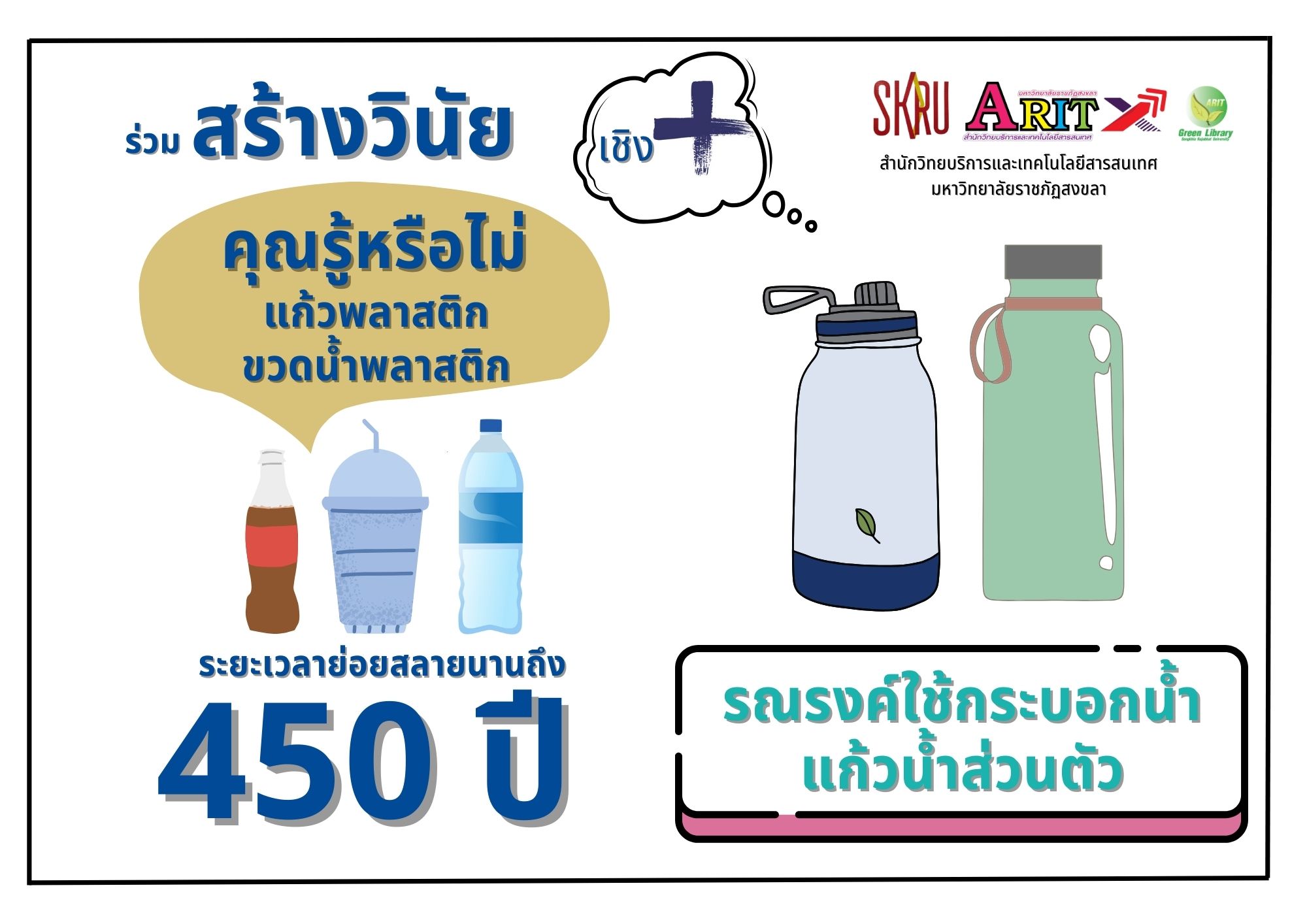 "ช่วยโลก ช่วยเรา" พกแก้วน้ำส่วนตัว เพื่อลดการใช้พลาสติก
